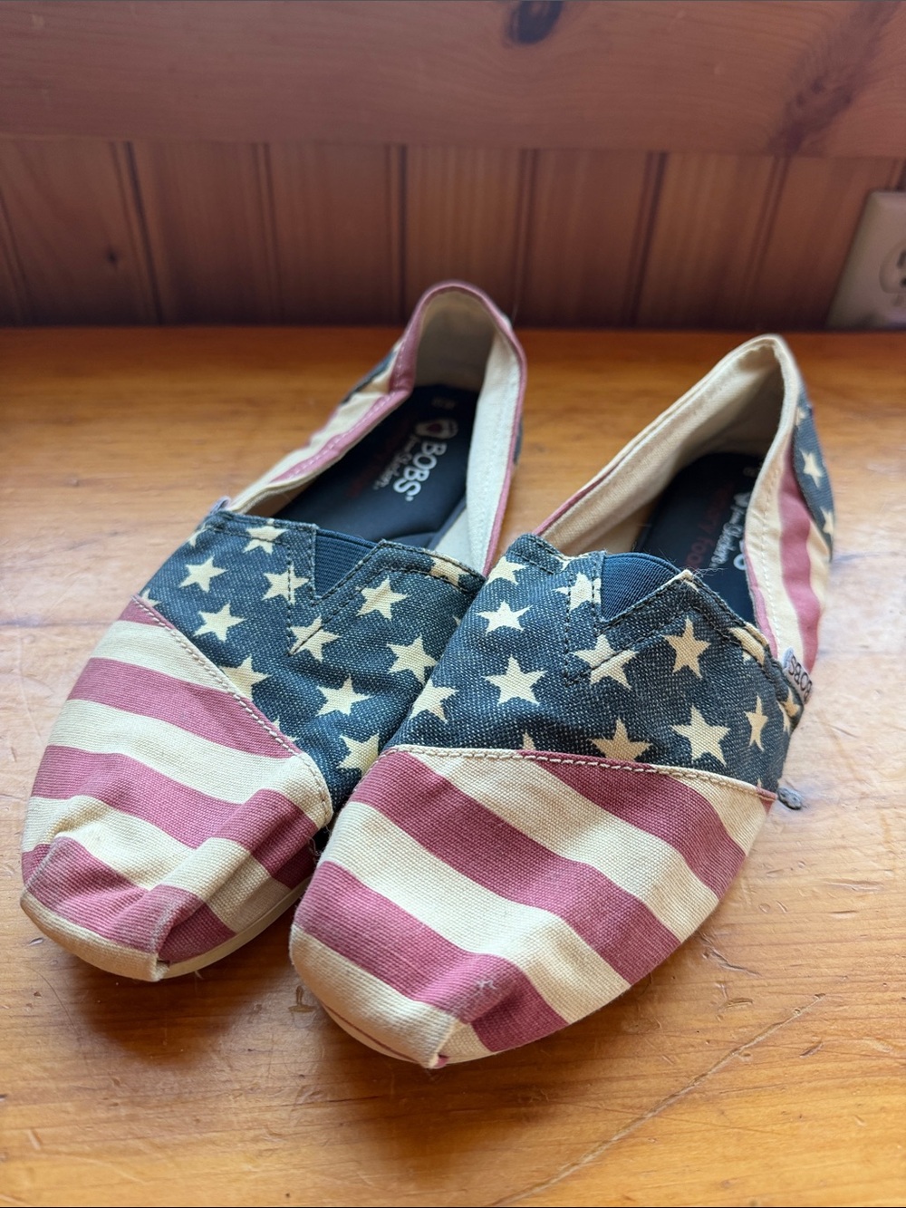 Toms Slip-On Sneakers in Red, Blue, White
